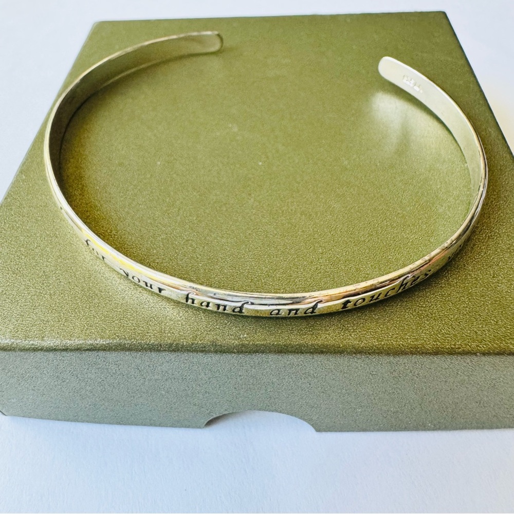 Sterling Silver Friendship Quote Cuff Bracelet
